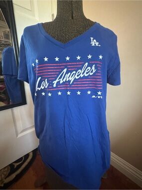 Majestic Royal Blue Graphic Tee with White Logo